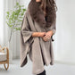 Manteau bouffant avec col en fausse fourrure pour femmes
