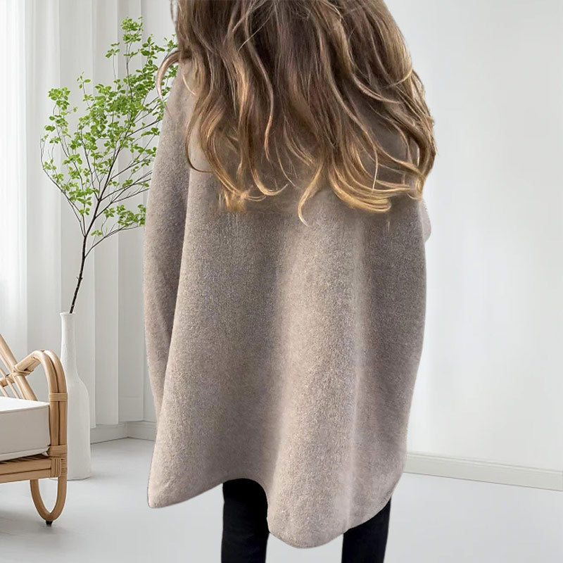 Manteau bouffant avec col en fausse fourrure pour femmes