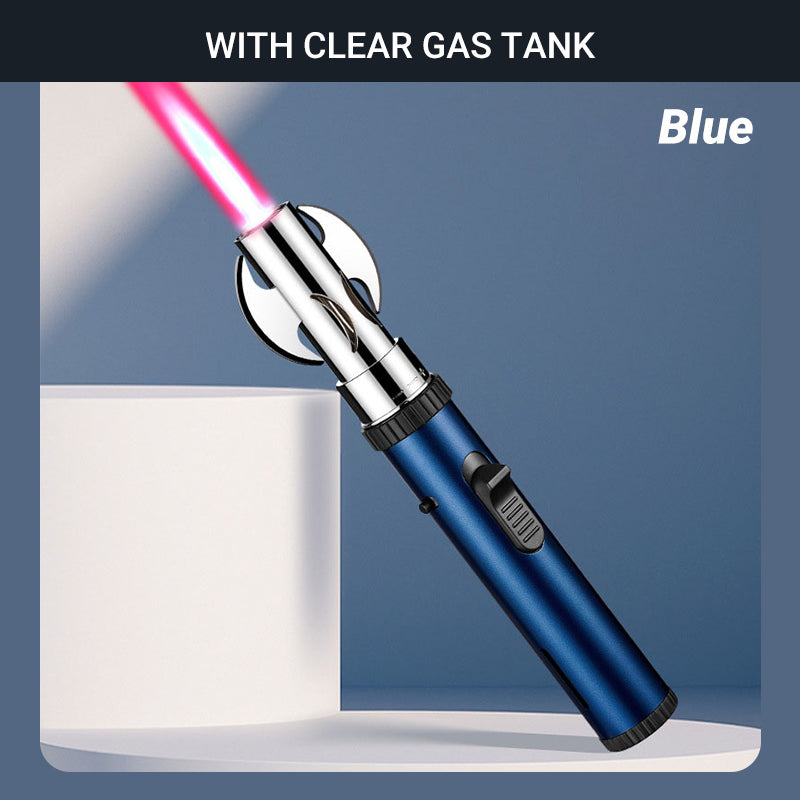 Briquet Torche à Flamme à Gaz Réglable et Remplissable Coupe-Vent