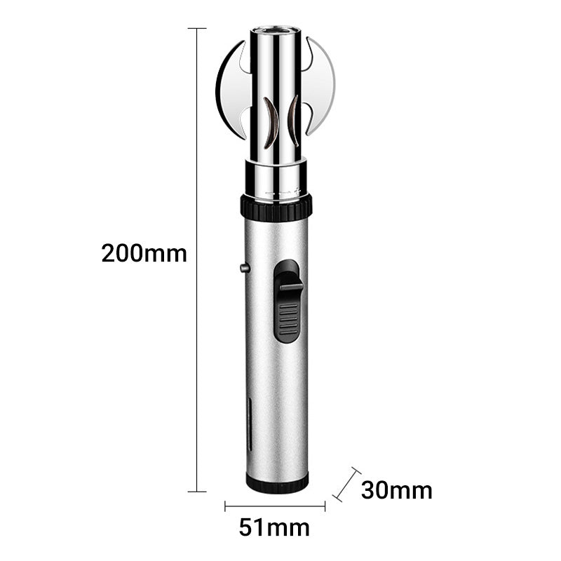 Briquet Torche à Flamme à Gaz Réglable et Remplissable Coupe-Vent