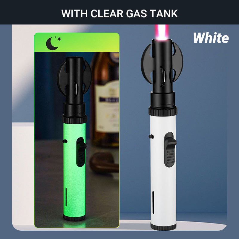 Briquet Torche à Flamme à Gaz Réglable et Remplissable Coupe-Vent