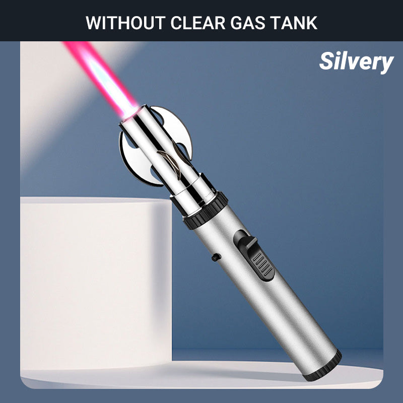 Briquet Torche à Flamme à Gaz Réglable et Remplissable Coupe-Vent