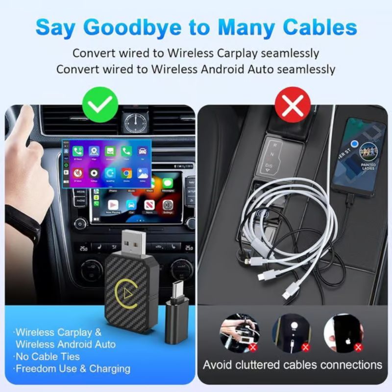 🥰2025 Nouvelle mise à niveau✨ Adaptateur Carplay sans fil d'interconnexion embarquée