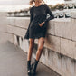 Robe élégante à paillettes à manches longues pour femme