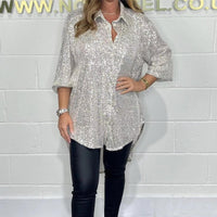 Blouse à Paillettes à Coupe Ample Tendance pour Femmes