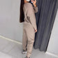 Ensemble 2 pièces de sweatshirt et de pantalons décontractés à paillettes et à strass pour femmes