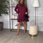 🎅Offre limitée dans le temps - 50%🎄Robe à manches longues à col rond et ourlet plissé pour femmes
