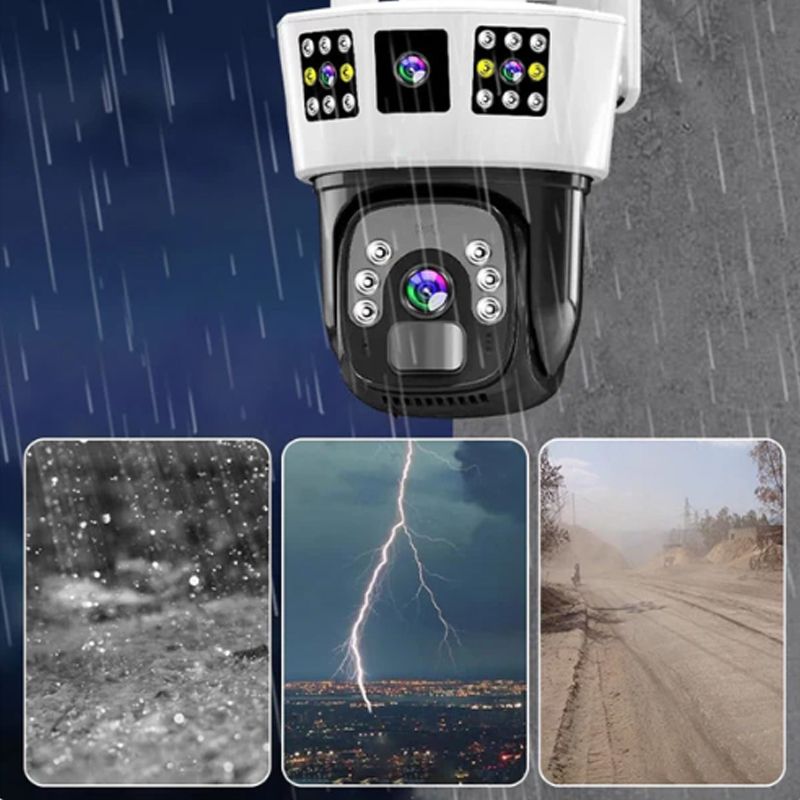 🔥Vente à chaud🔥Caméra de surveillance solaire intelligente à 360° avec moniteur à triple écran