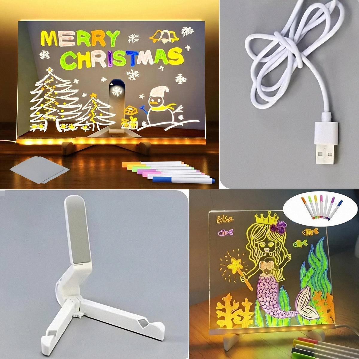 🔥40 % rabatt så länge lagret räcker!🎨Kreativ Omskrivbar Akryl LED Anslagstavla
