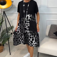 🌹Printemps 50% de réduction🌹Robe décontractée imprimée à encolure ronde et manches courtes
