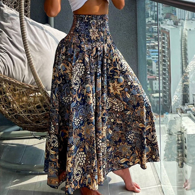 Jupe Décontractées à Taille Haute avec Imprimé Floral à la Mode pour Femmes