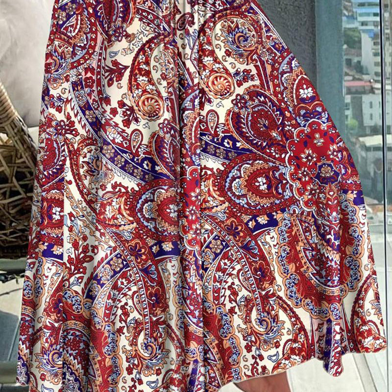 Jupe Décontractées à Taille Haute avec Imprimé Floral à la Mode pour Femmes