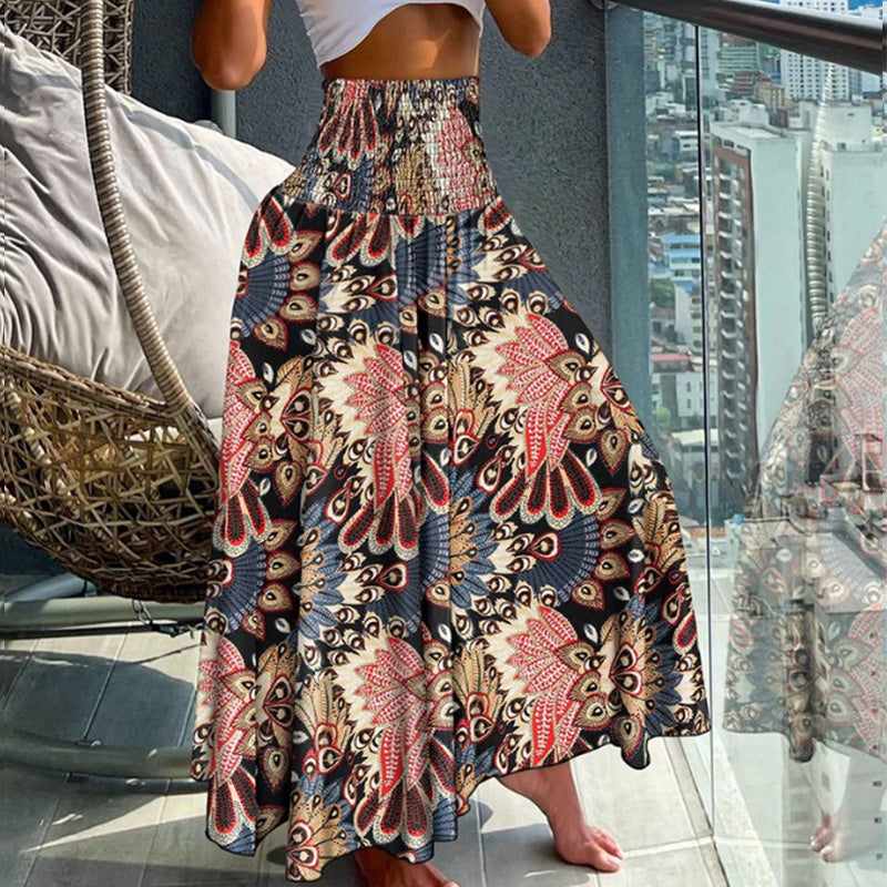Jupe Décontractées à Taille Haute avec Imprimé Floral à la Mode pour Femmes