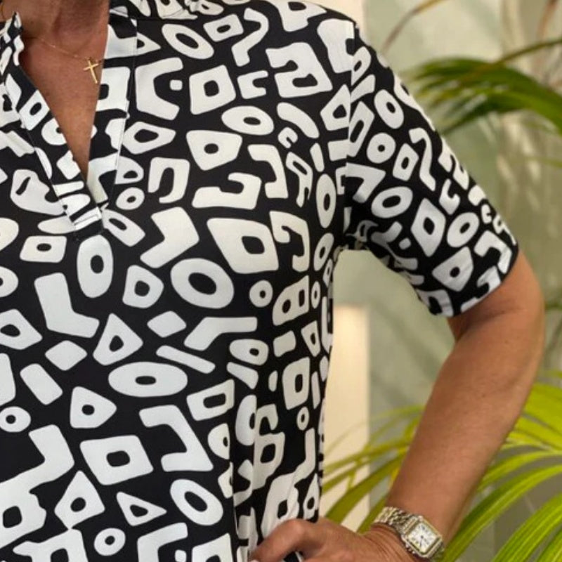 ✨Début de l'été Nouveau✨Robe imprimée décontractée à manches courtes et col en V pour femmes