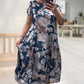 👗Début de l'été Nouveau✨Robe ample à col rond et manches courtes à fleurs