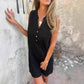💖Vente limitée 50% OFF💖Robe sans manches pour femme avec col en V et boutonnage