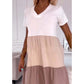 💖Promotions - 50% de réduction💖 Élégante robe longue à col en V et à couleurs contrastées pour femmes