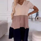 💖Promotions - 50% de réduction💖 Élégante robe longue à col en V et à couleurs contrastées pour femmes