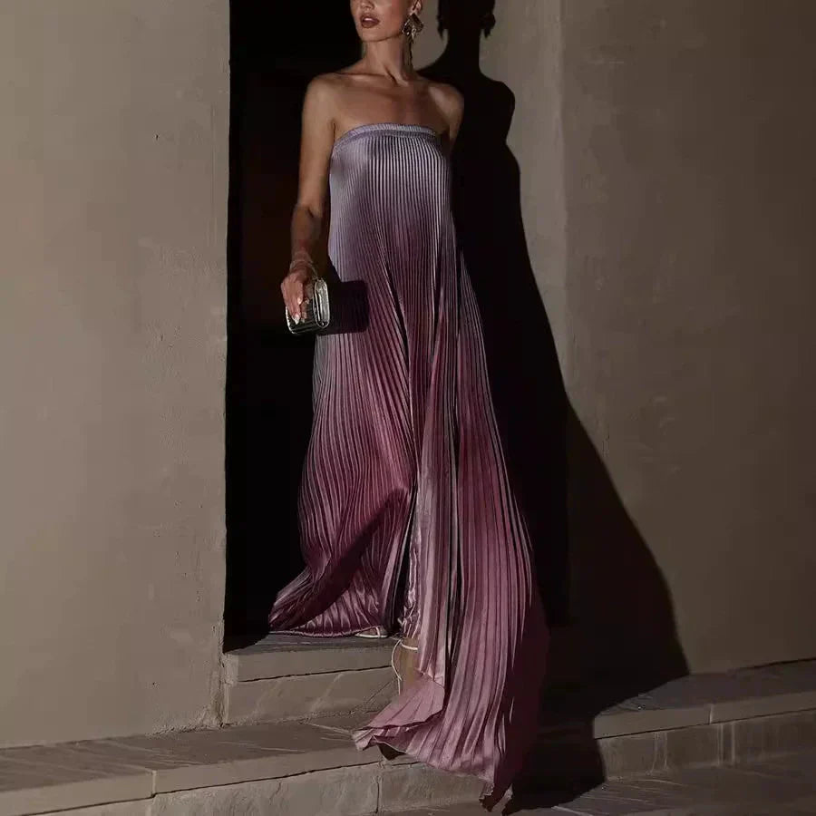 💕Robe de soirée bustier à plis dégradés
