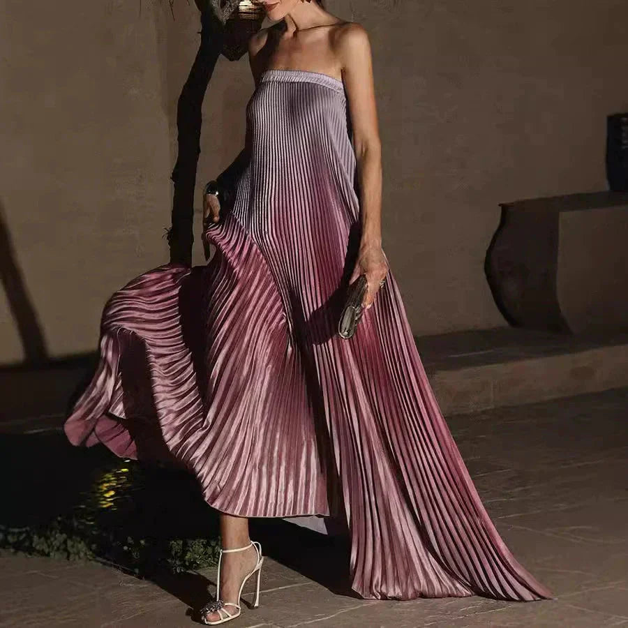 💕Robe de soirée bustier à plis dégradés