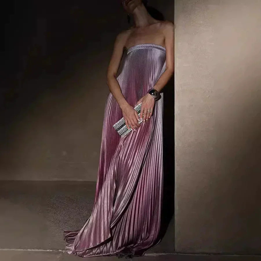 💕Robe de soirée bustier à plis dégradés