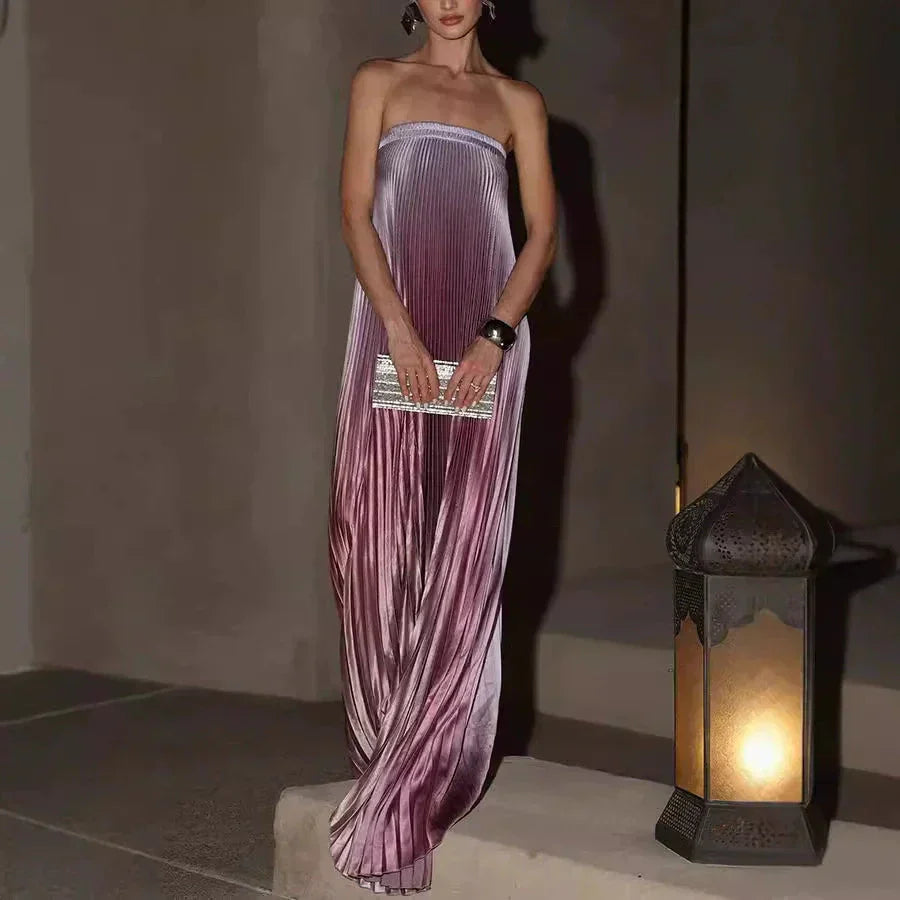💕Robe de soirée bustier à plis dégradés