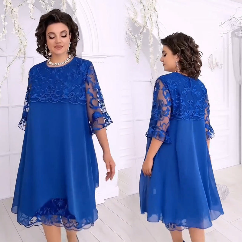 ⏳Réduction limitée de 50%🎁Robe en tulle doux et en dentelle superposée