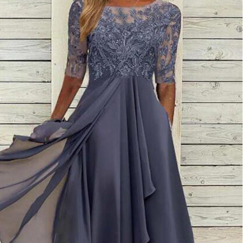 💖NOUVEL ARRIVAGE OFFRE LIMITÉE DANS LE TEMPS💖Élégante robe de cocktail fluide brodée