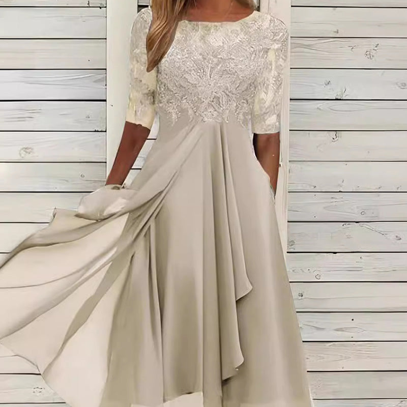 💖NOUVEL ARRIVAGE OFFRE LIMITÉE DANS LE TEMPS💖Élégante robe de cocktail fluide brodée