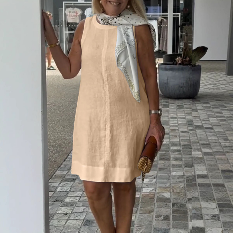 Robe décontractée sans manches à col rond pour femmes
