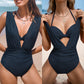 ⏳Temps limité 50% de réduction💥🩱étéExplosion☀️Zweiteiliges Ensemble de maillot de bain pour femme avec nœud en couleur unie