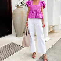 🔥VENTE CHAUDE 2025🔥Pantalon large court en sergé extensible