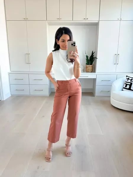 🔥VENTE CHAUDE 2025🔥Pantalon large court en sergé extensible
