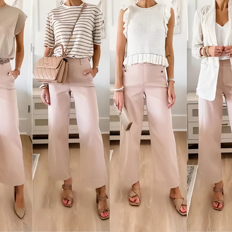 🔥VENTE CHAUDE 2025🔥Pantalon large court en sergé extensible