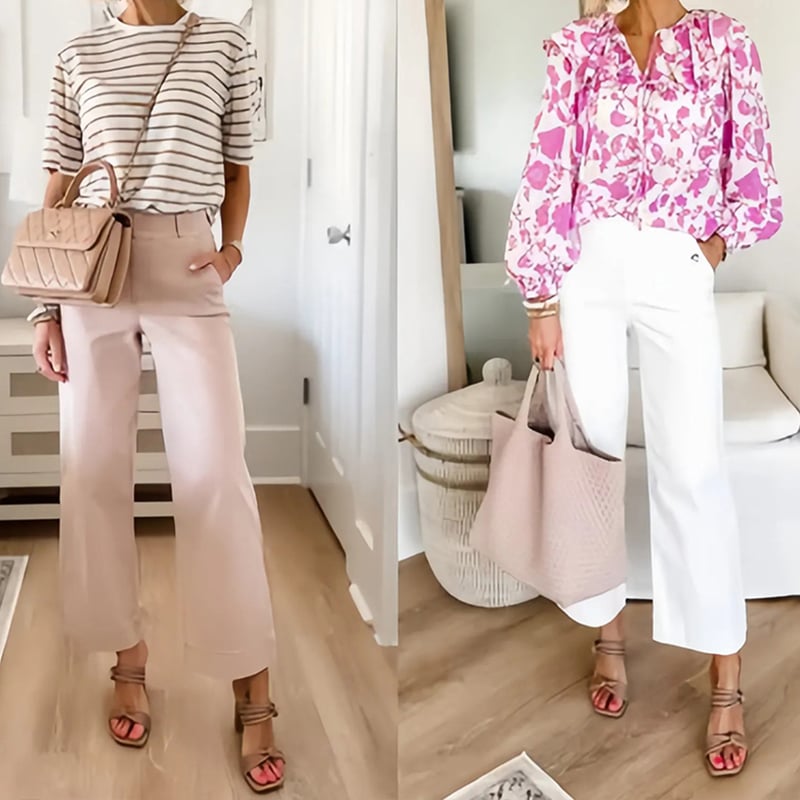 🔥VENTE CHAUDE 2025🔥Pantalon large court en sergé extensible