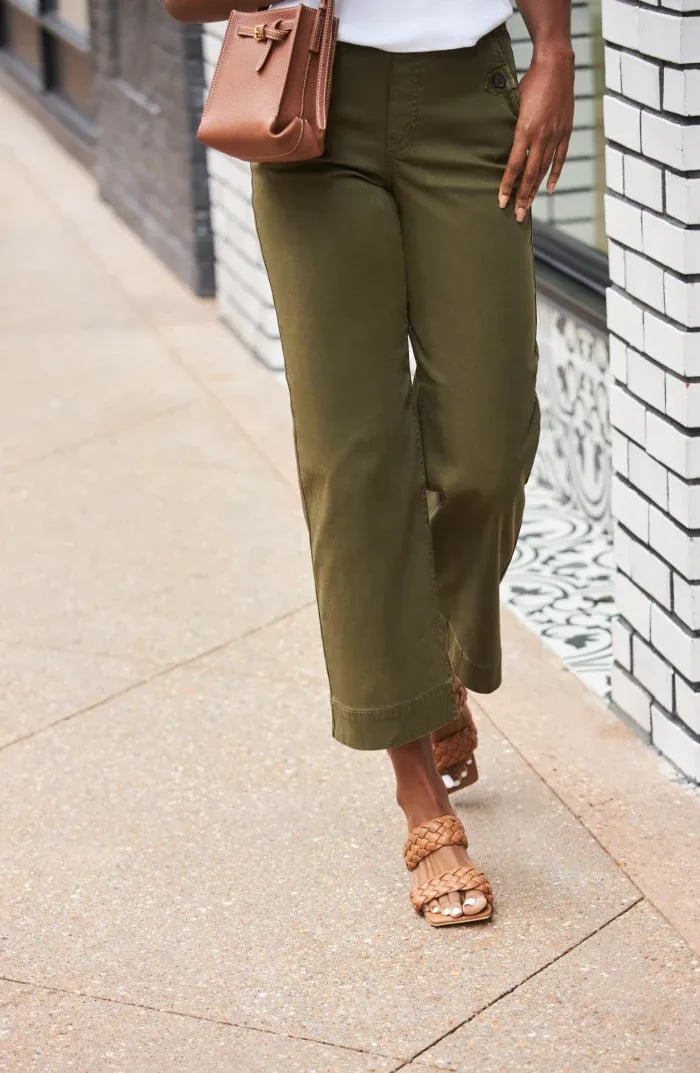🔥VENTE CHAUDE 2025🔥Pantalon large court en sergé extensible