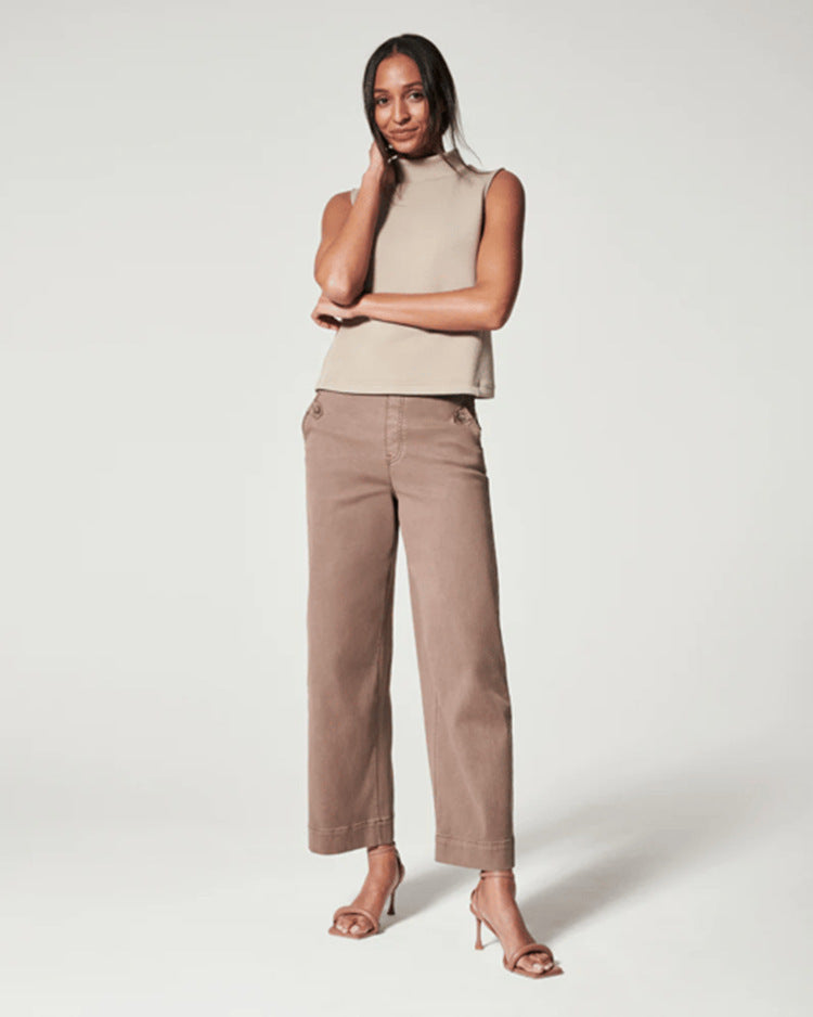 🔥VENTE CHAUDE 2025🔥Pantalon large court en sergé extensible