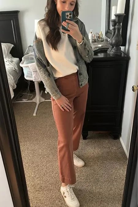 🔥VENTE CHAUDE 2025🔥Pantalon large court en sergé extensible