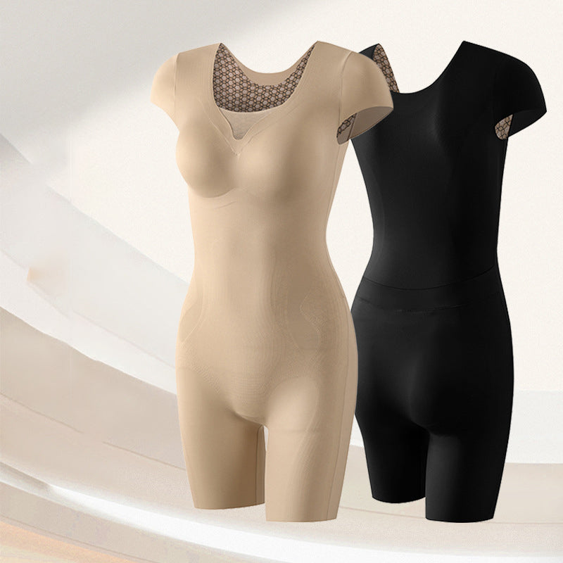 💖Corset moulant sans soutien-gorge à manches courtes pour femmes