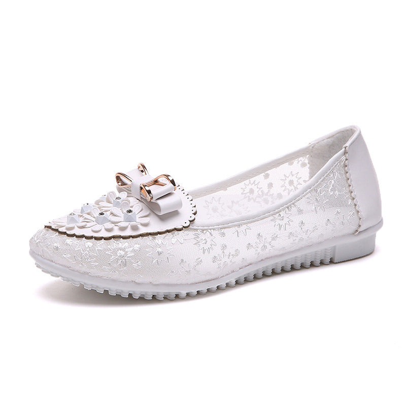 Chaussures à semelles souples et à fleurs pour femmes