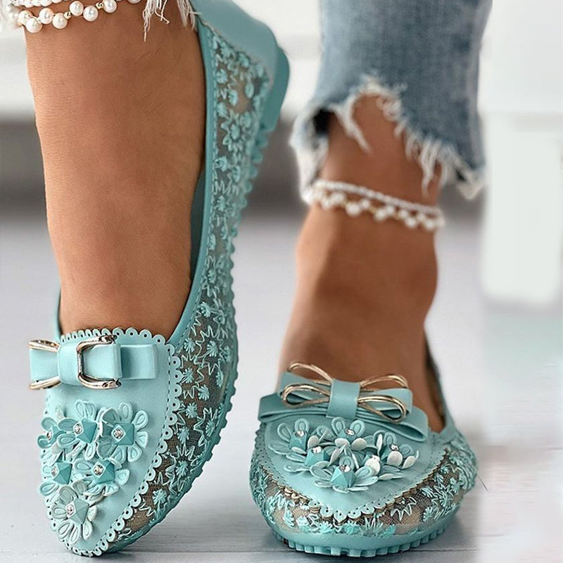Chaussures à semelles souples et à fleurs pour femmes