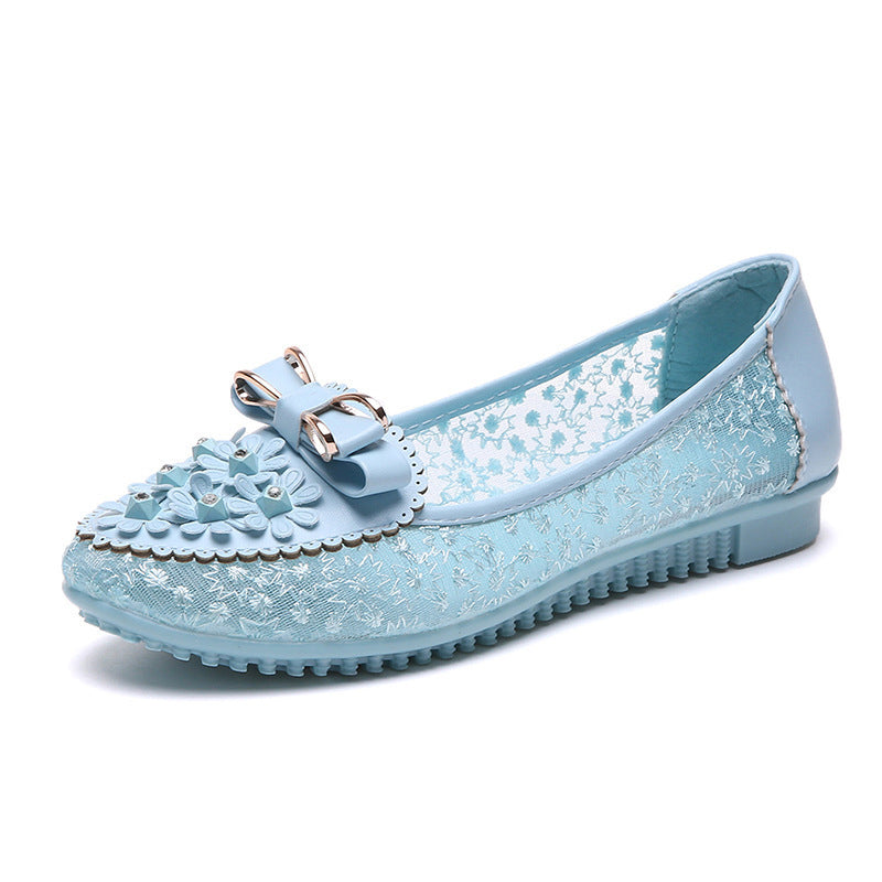 Chaussures à semelles souples et à fleurs pour femmes