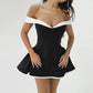 Robe Mini Sexy à Épaules Dénudées pour Femmes