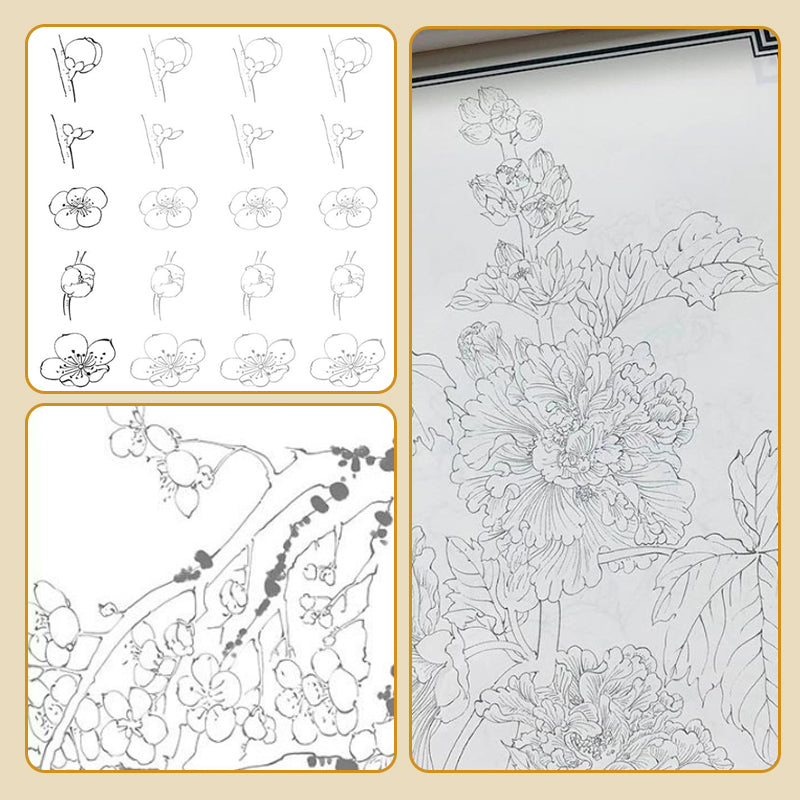 🖼️🎁Album de copie de peinture chinoise et de dessin blanc