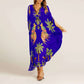 Robe élégante, décontractée, imprimée, avec col en V pour femmes