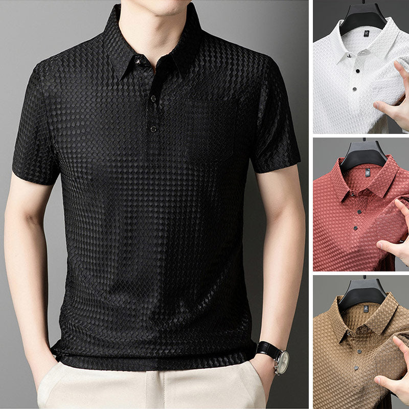 🔥 Chemise homme à manches courtes texturée 🌬️ Confortable et respirante, texture élégante, parfaite pour un usage professionnel et décontracté !