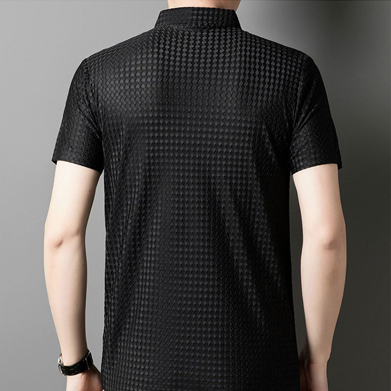 🔥 Chemise homme à manches courtes texturée 🌬️ Confortable et respirante, texture élégante, parfaite pour un usage professionnel et décontracté !