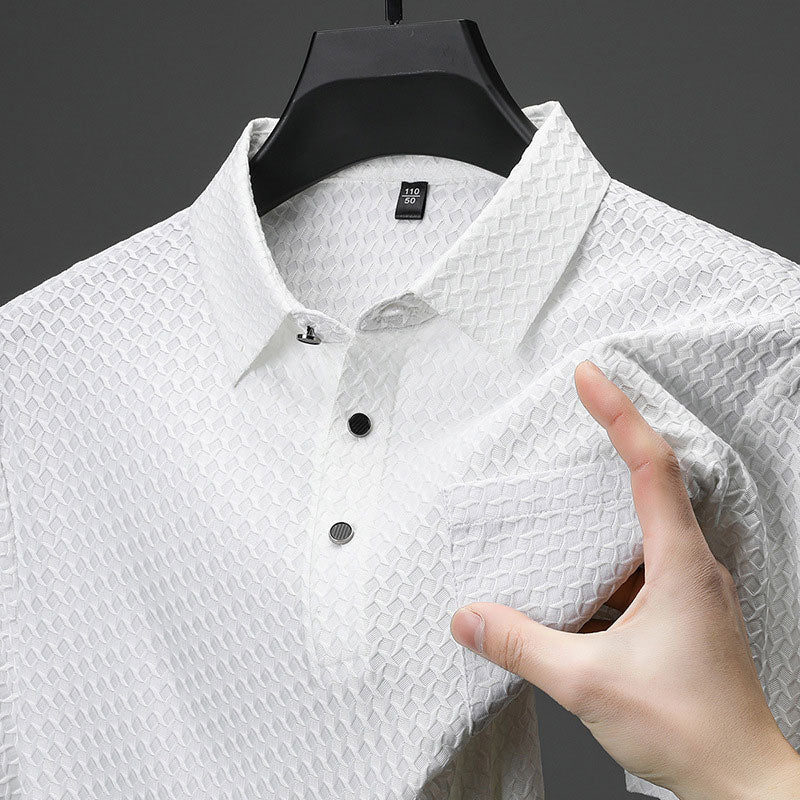 🔥 Chemise homme à manches courtes texturée 🌬️ Confortable et respirante, texture élégante, parfaite pour un usage professionnel et décontracté !