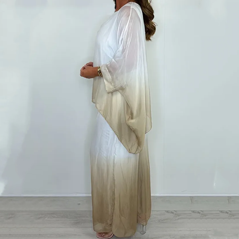 🔥Ensemble haut ample et pantalon fluide en maille mélangée Dip Dye