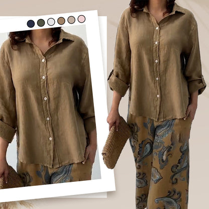 Ensemble deux pièces pour femme, cardigan ample et pantalon taille haute